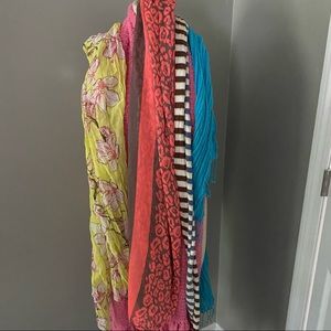 **3 for $20!!** Lot of 6 scarves Floral Cheetah Striped Winter Blue Pink Skinny